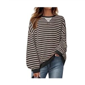 Chic Striped Black and Gray Women's Hoodie